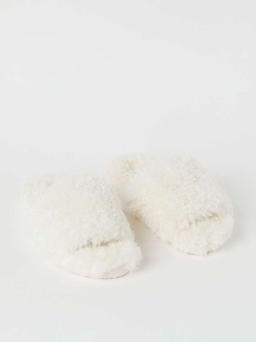 Buy H M Women White Faux Fur Slippers Flip Flops for Women 16396644 Myntra