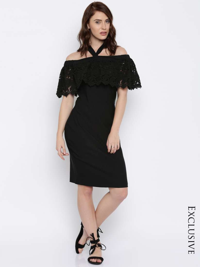 Miss chase black bodycon dress discount