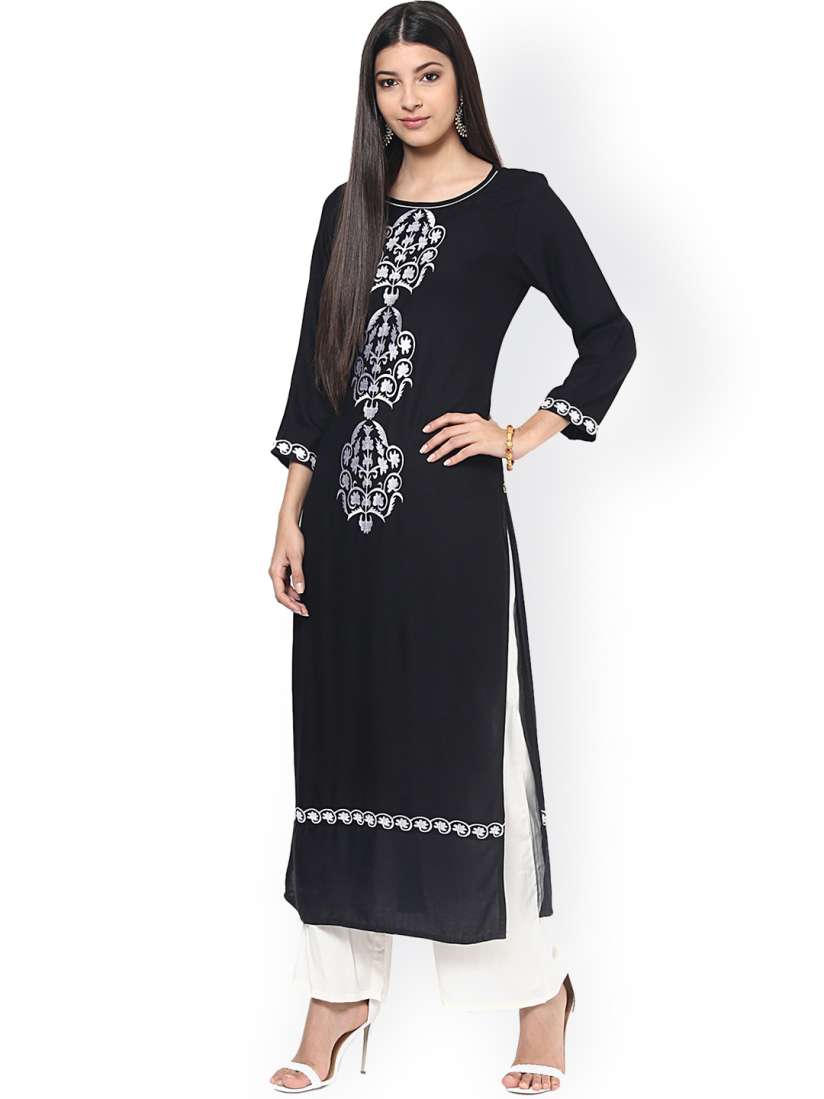 Black kurti myntra on sale