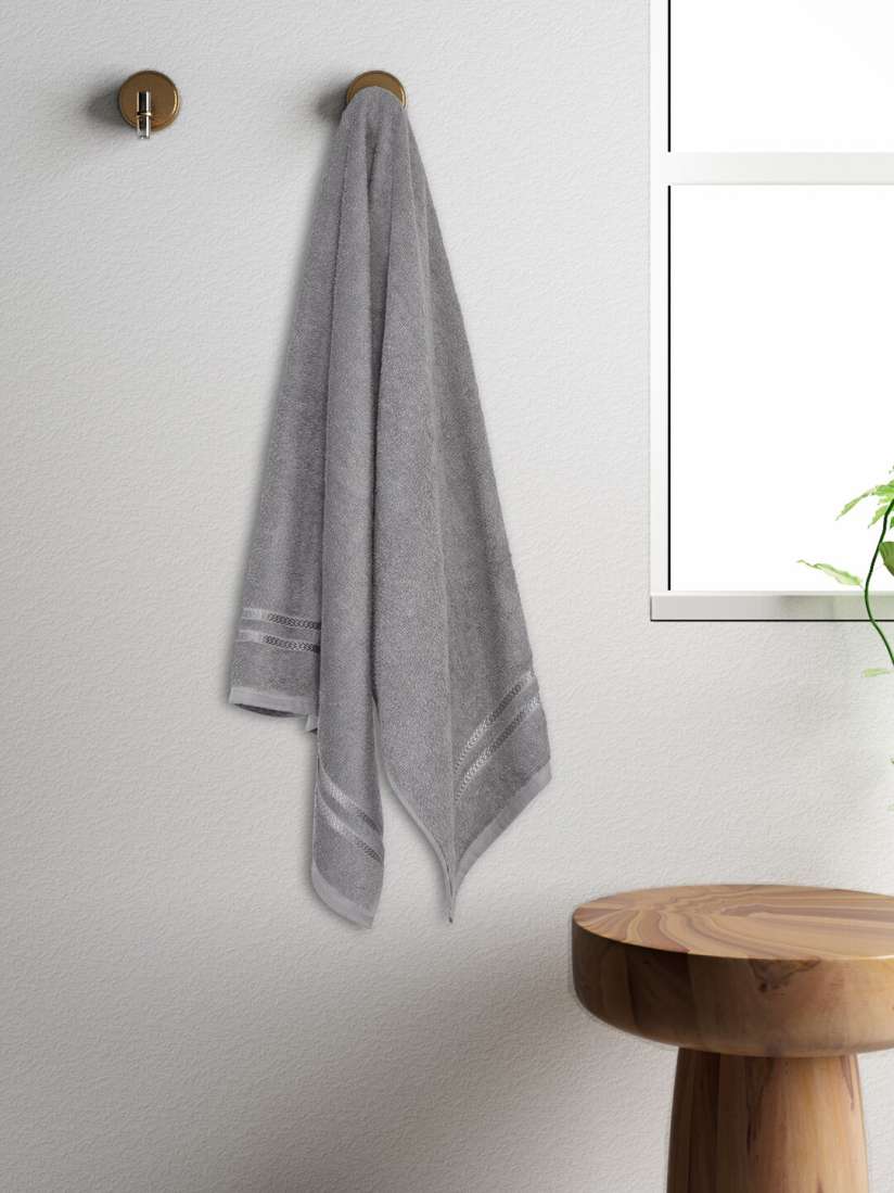 Buy Welspun Grey Pure Cotton Quick Dry Bath Towel Bath Towels for Unisex 16410862 Myntra