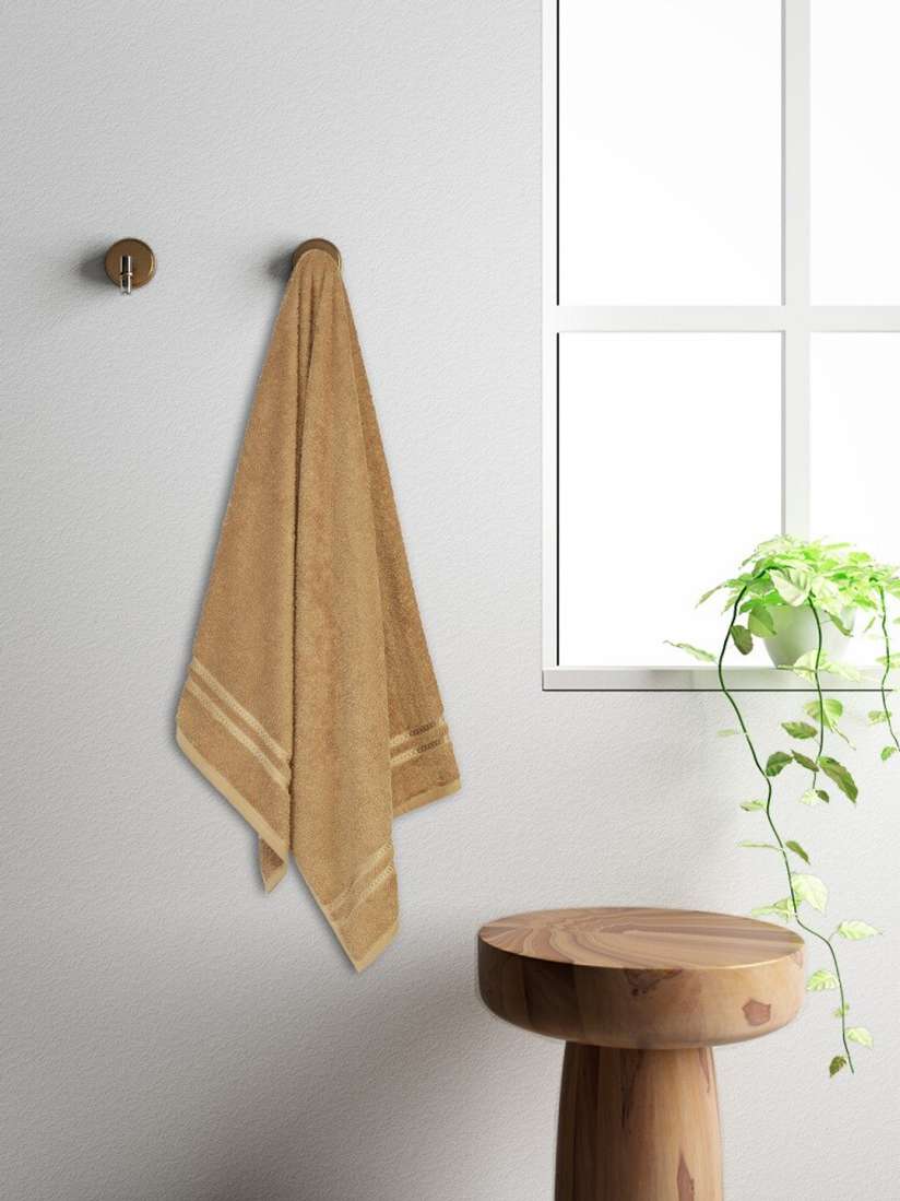 Buy Welspun Tan Brown Solid Pure Cotton 380 GSM Bath Towel Bath Towels for Unisex 16410876 Myntra