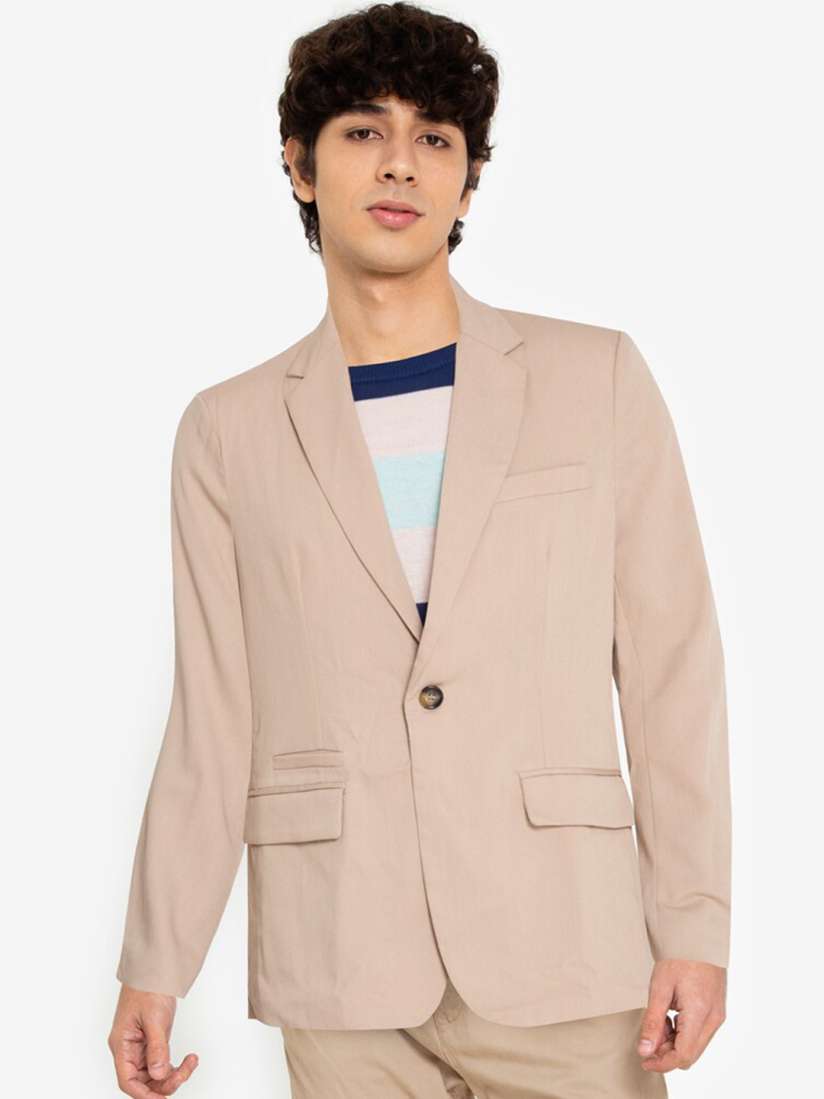 Buy ZALORA BASICS Men Mauve Single Breasted Blazer Blazers for Men 16417408 Myntra