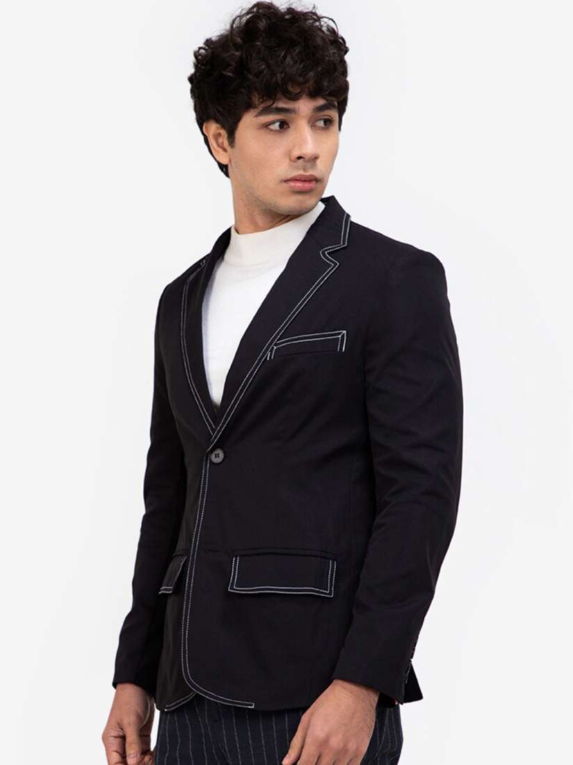 Buy ZALORA BASICS Men Black Solid Single Breasted Blazer Blazers for Men 16417728 Myntra