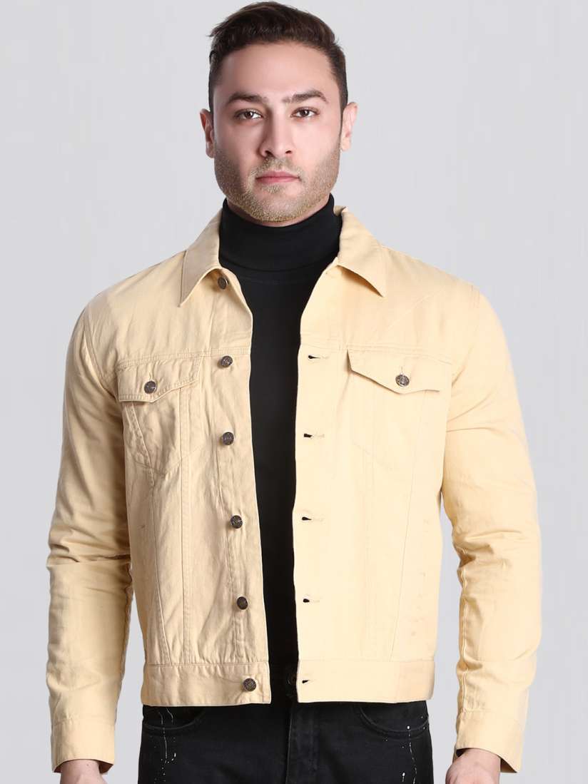 Cropped khaki denim jacket best sale