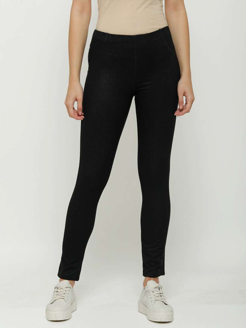 Myntra black jeggings clearance