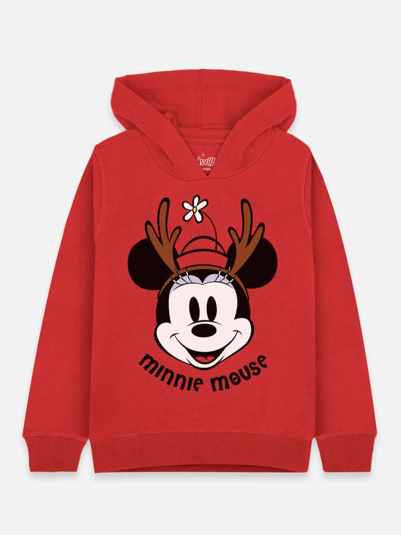 Buy Kids Ville Mickey Friends Girls Red Printed Hooded Sweatshirt Sweatshirts for Girls 16438958 Myntra