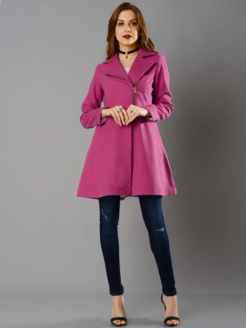 Buy FabAlley Pink Skater Coat Coats for Women 1643981 Myntra