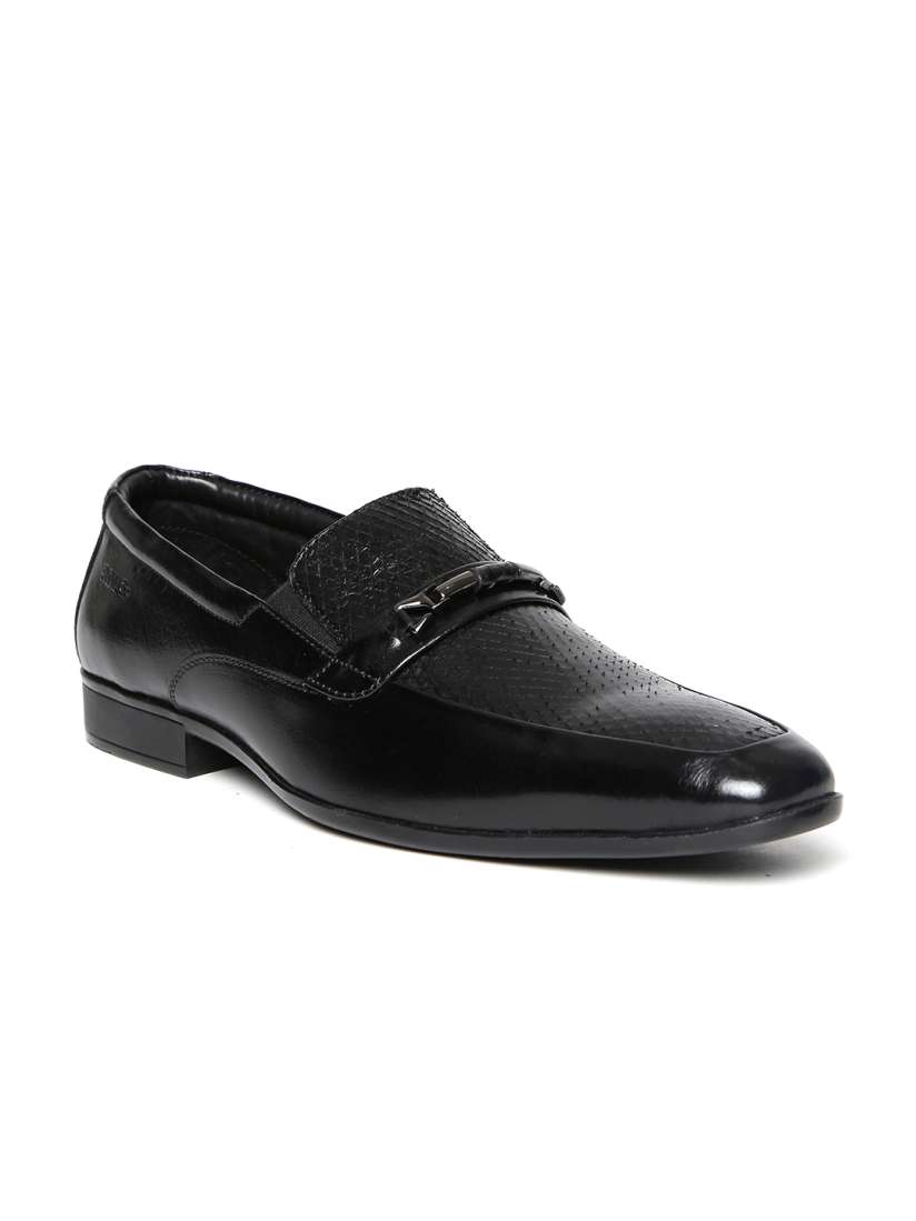 Buy Lee Cooper Men Black Textured Genuine Leather Semiformal Slip Ons Formal Shoes for Men 1644317 Myntra