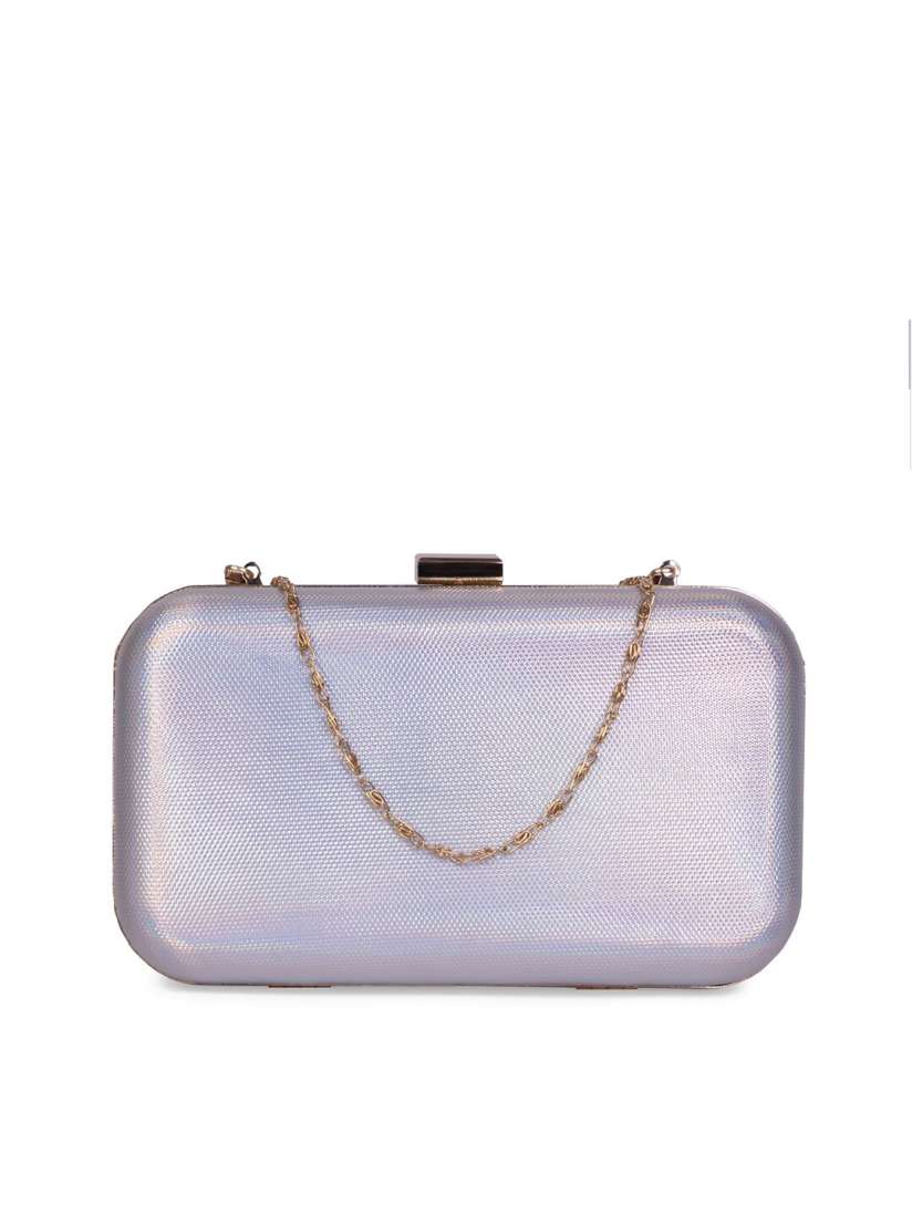 Buy MODERN MYTH Silver Toned Holographic Box Clutch Clutches for Women 16450738 Myntra