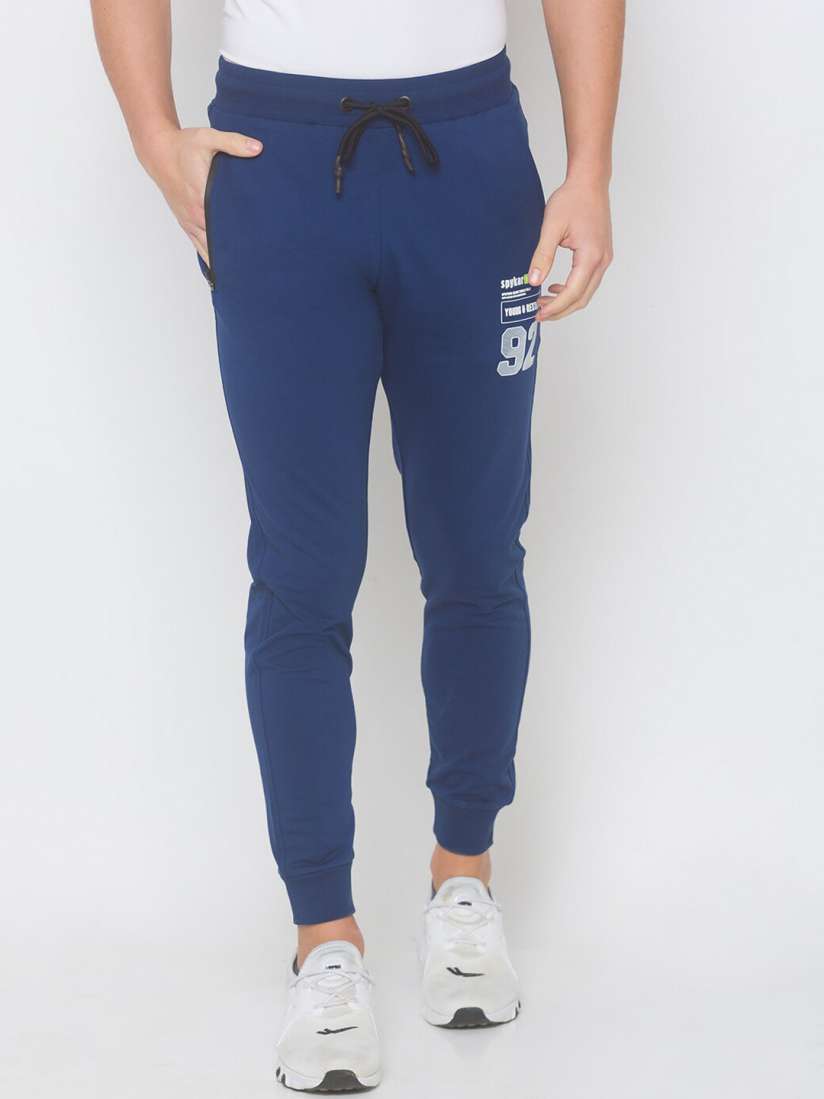 Buy SPYKAR Men Blue Slim Fit Pure Cotton Joggers Track Pants for Men 16456628 Myntra