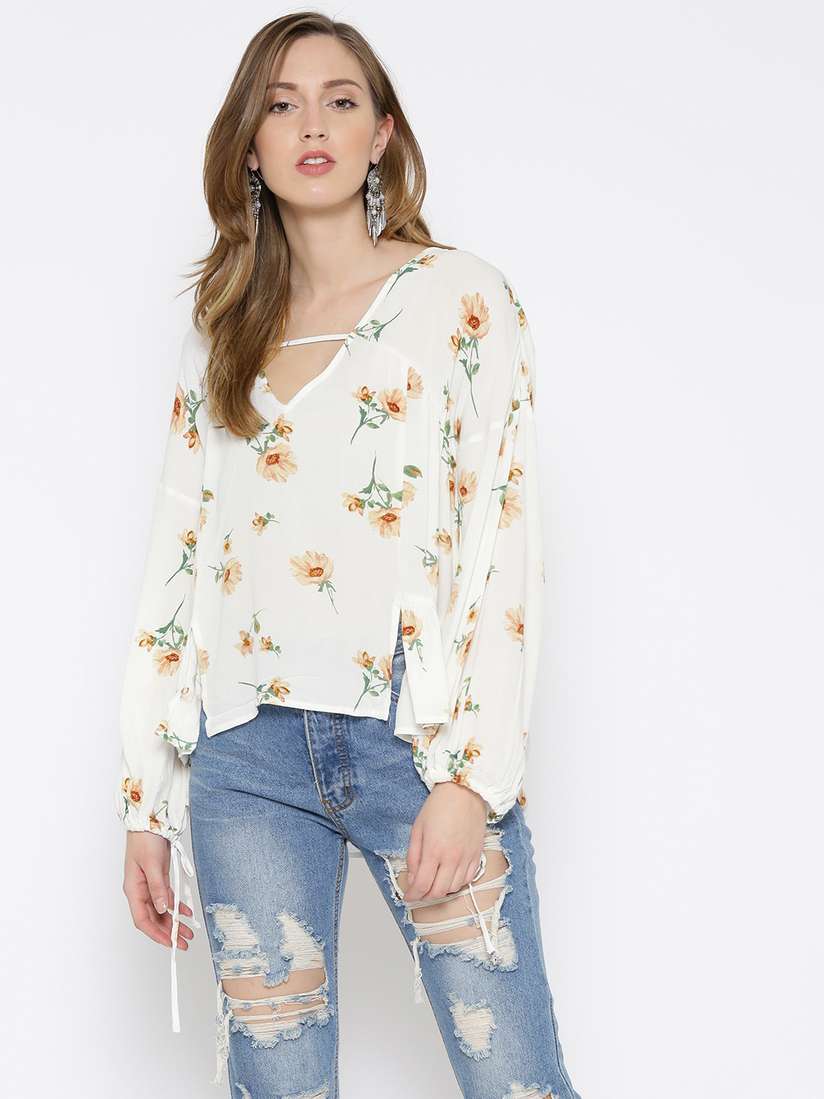 forever 21 white floral top