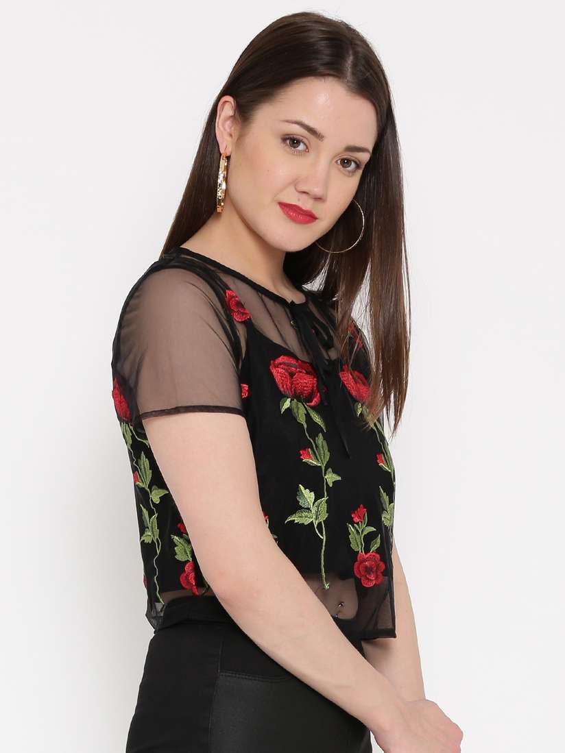 forever 21 floral embroidered top