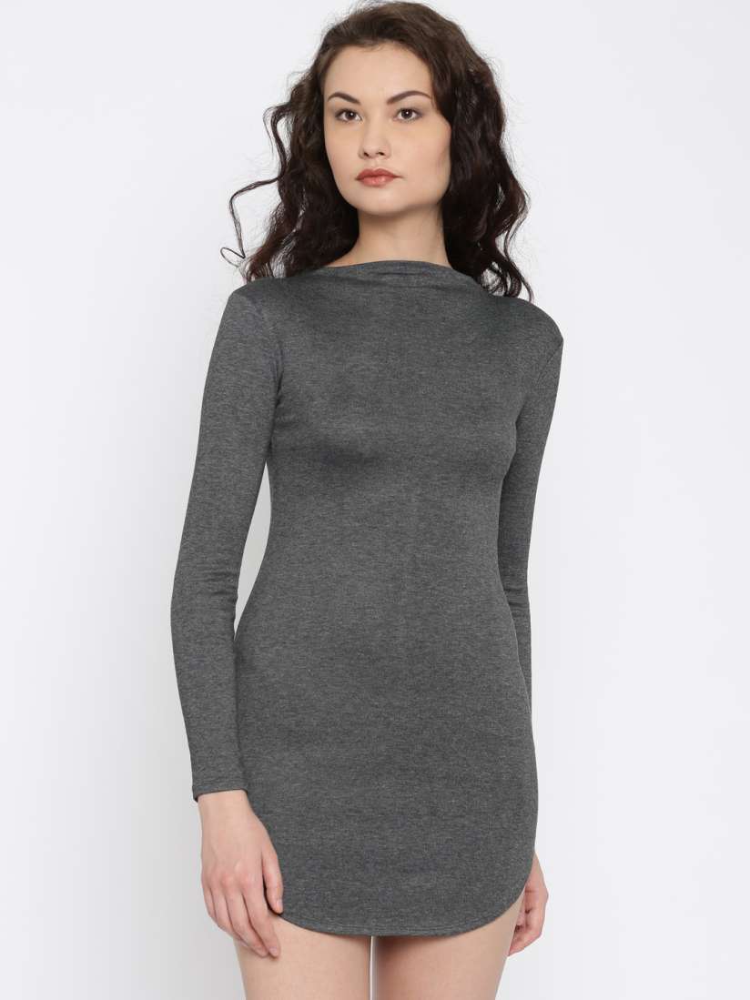 Charcoal grey bodycon dress top