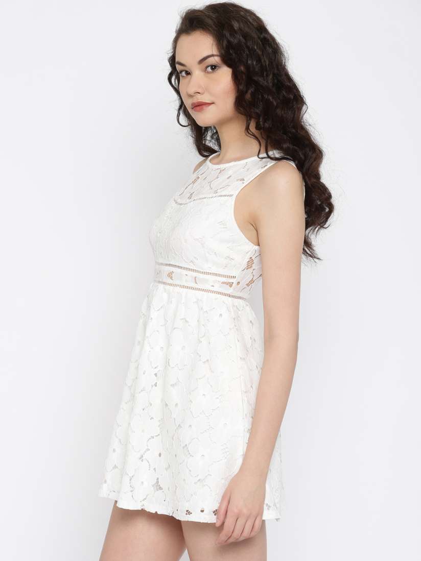Buy FOREVER 21 Women White Lace A Line Dress Dresses for Women 1645835 Myntra