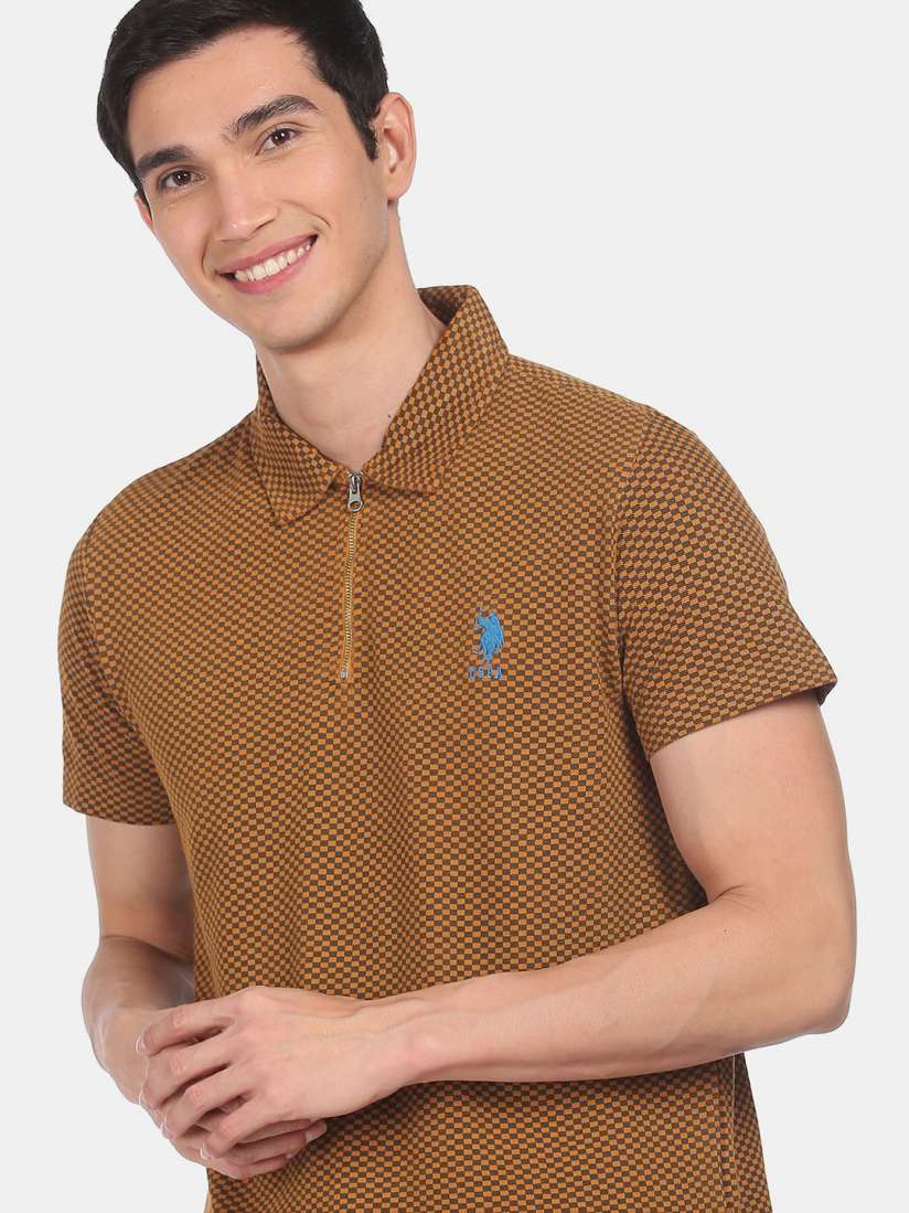 Buy U S Polo Assn Men Brown Polo Collar T shirt Tshirts for Men 16458848 Myntra