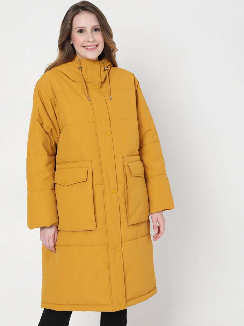 Buy Vero Moda Women Mustard Longline Padded Jacket Jackets for Women 16465090 Myntra