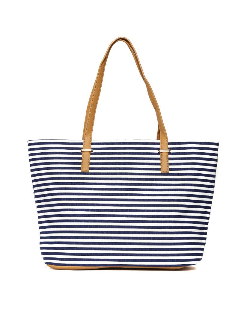 Buy Mast Harbour White Navy Striped Shoulder Bag Handbags for Women 1646742 Myntra