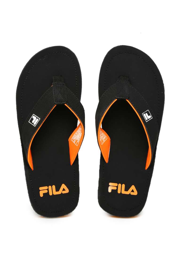 Buy FILA Men Black Orange Printed Flip Flops Flip Flops for Men 1646828 Myntra