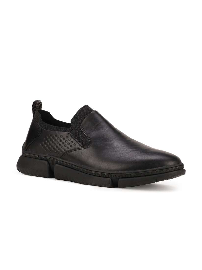 Buy Hush Puppies Men Black Perforations Leather Slip On Sneakers Casual Shoes for Men 16470614 Myntra