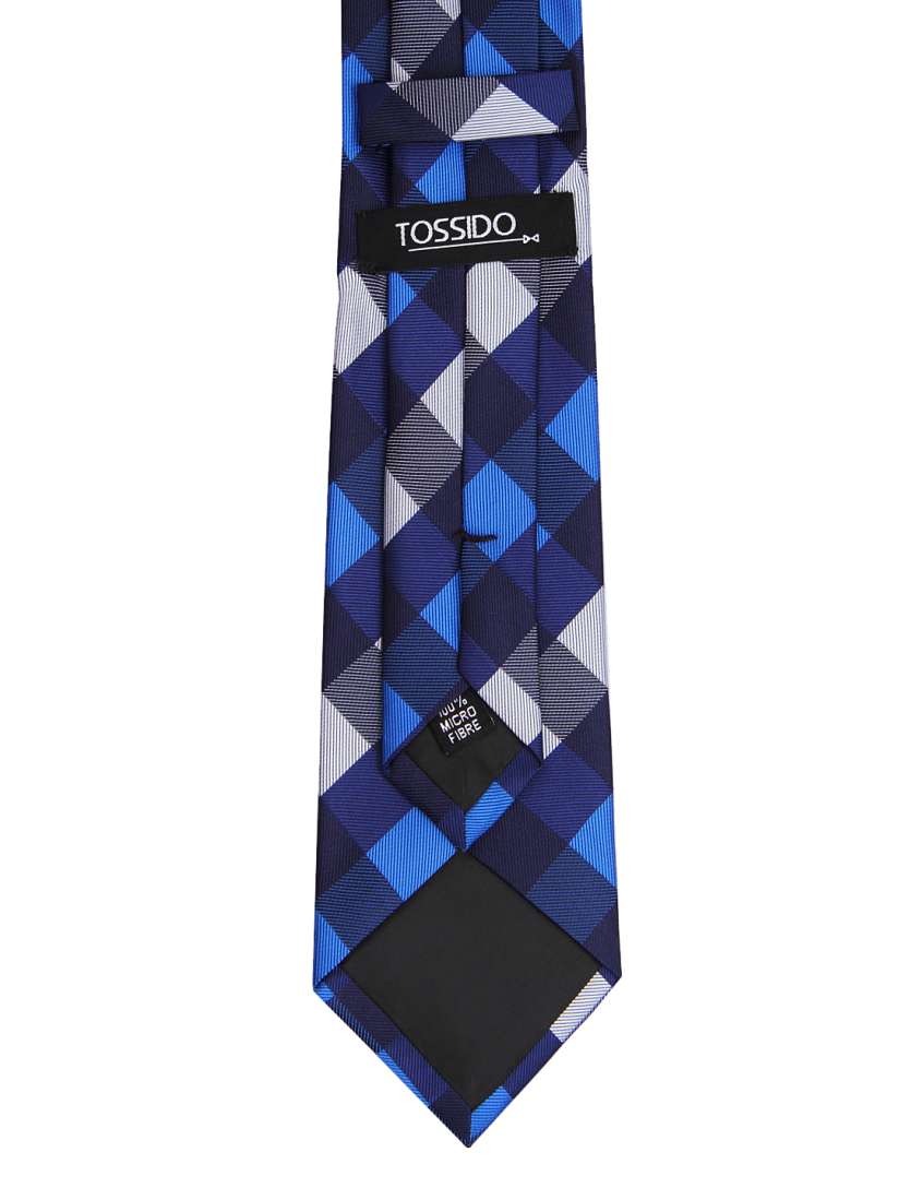 Buy Tossido Blue White Checked Tie Ties for Men 1647265 Myntra