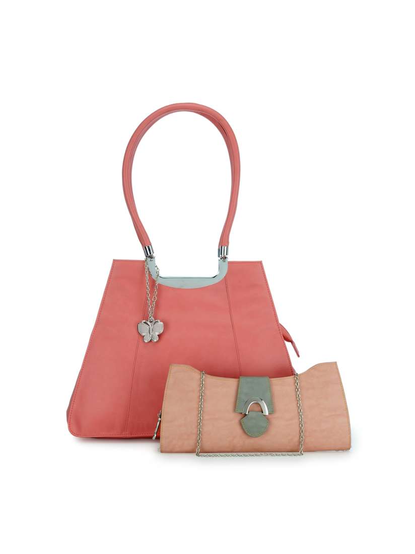 Buy Butterflies Pink Beige Shoulder Bag With Clutch Handbags for Women 1647660 Myntra