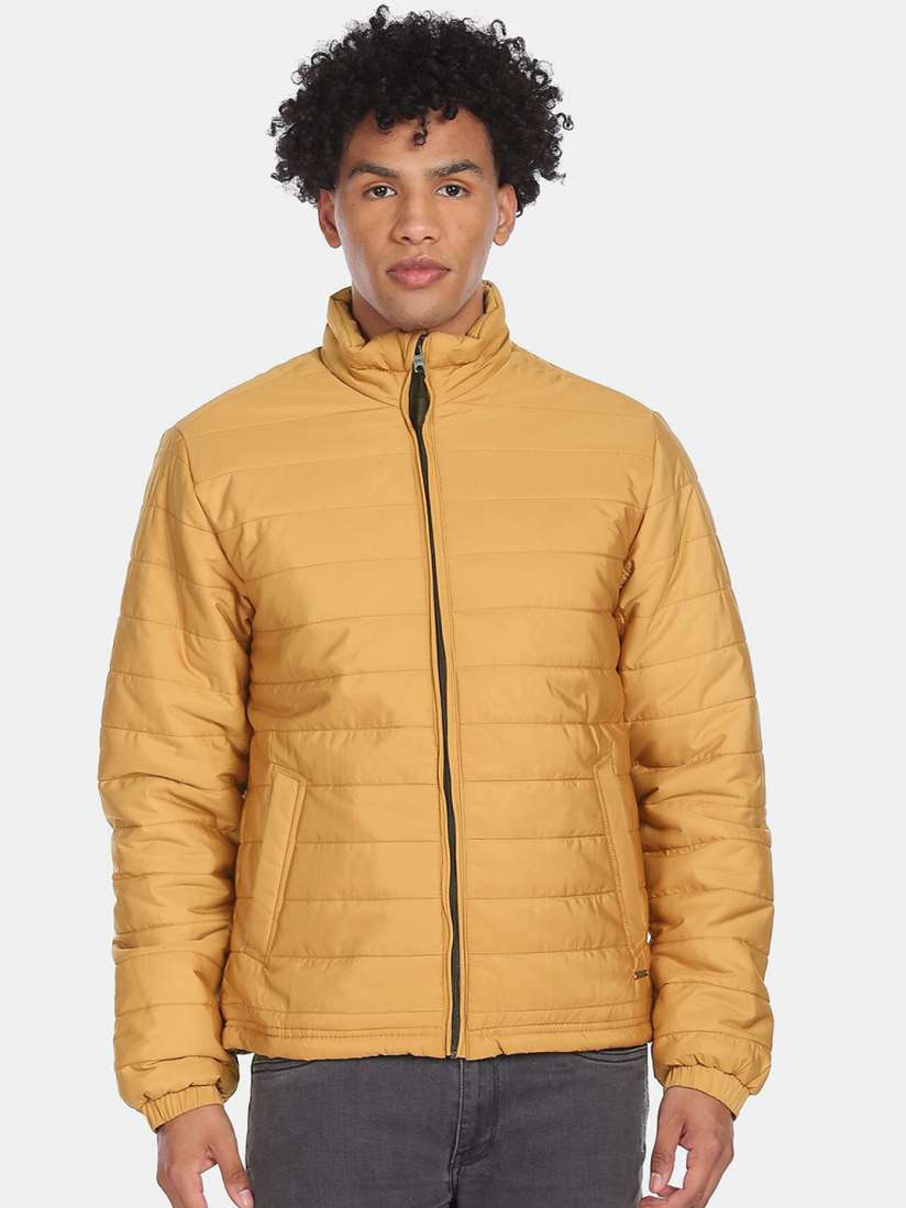 Buy Aeropostale Men Gold Toned Quilted Jacket Jackets for Men 16476742 Myntra