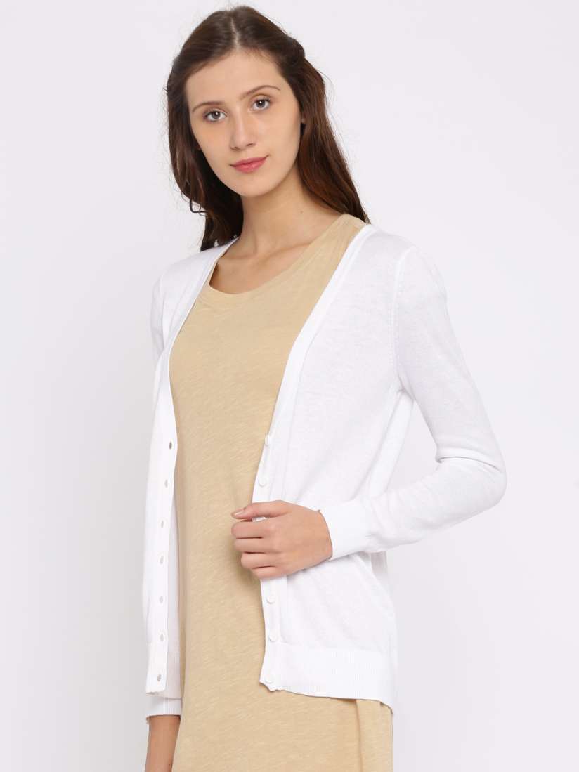 Buy FOREVER 21 White Cardigan Sweaters for Women 1647852 Myntra