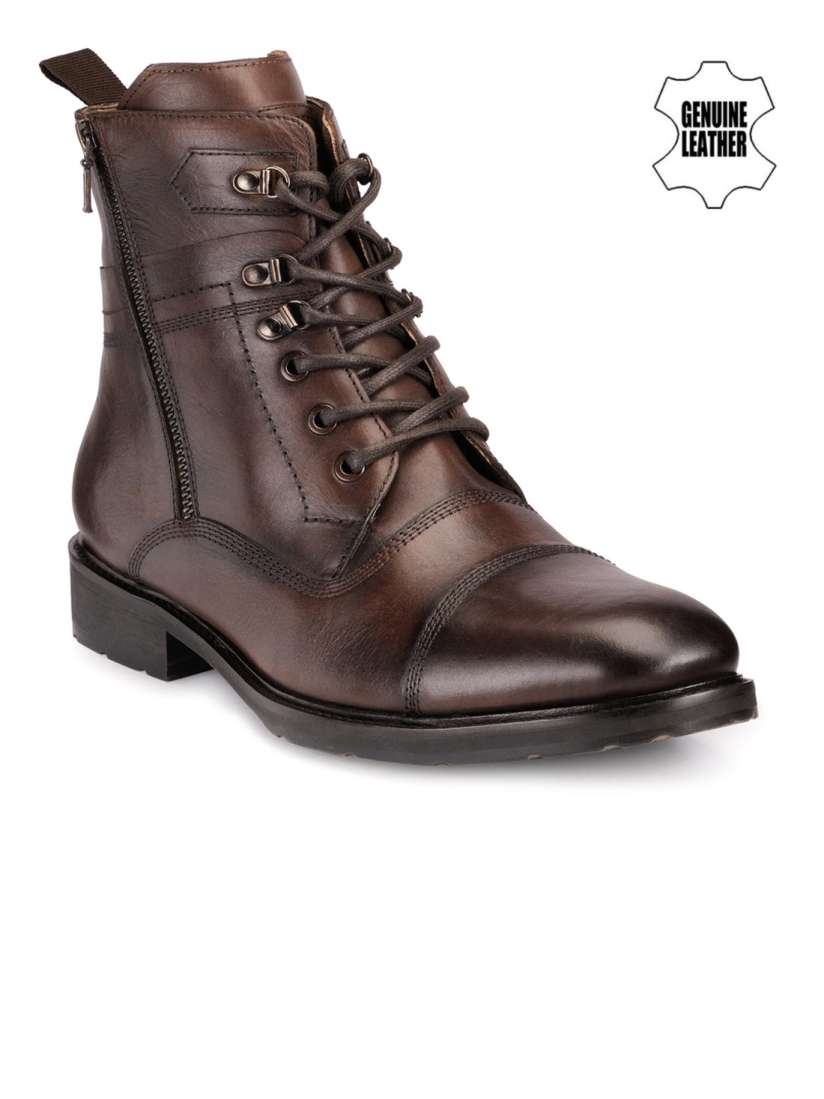 Buy Teakwood Leathers Men Brown Solid High Tops Boots Boots for Men 1648218 Myntra