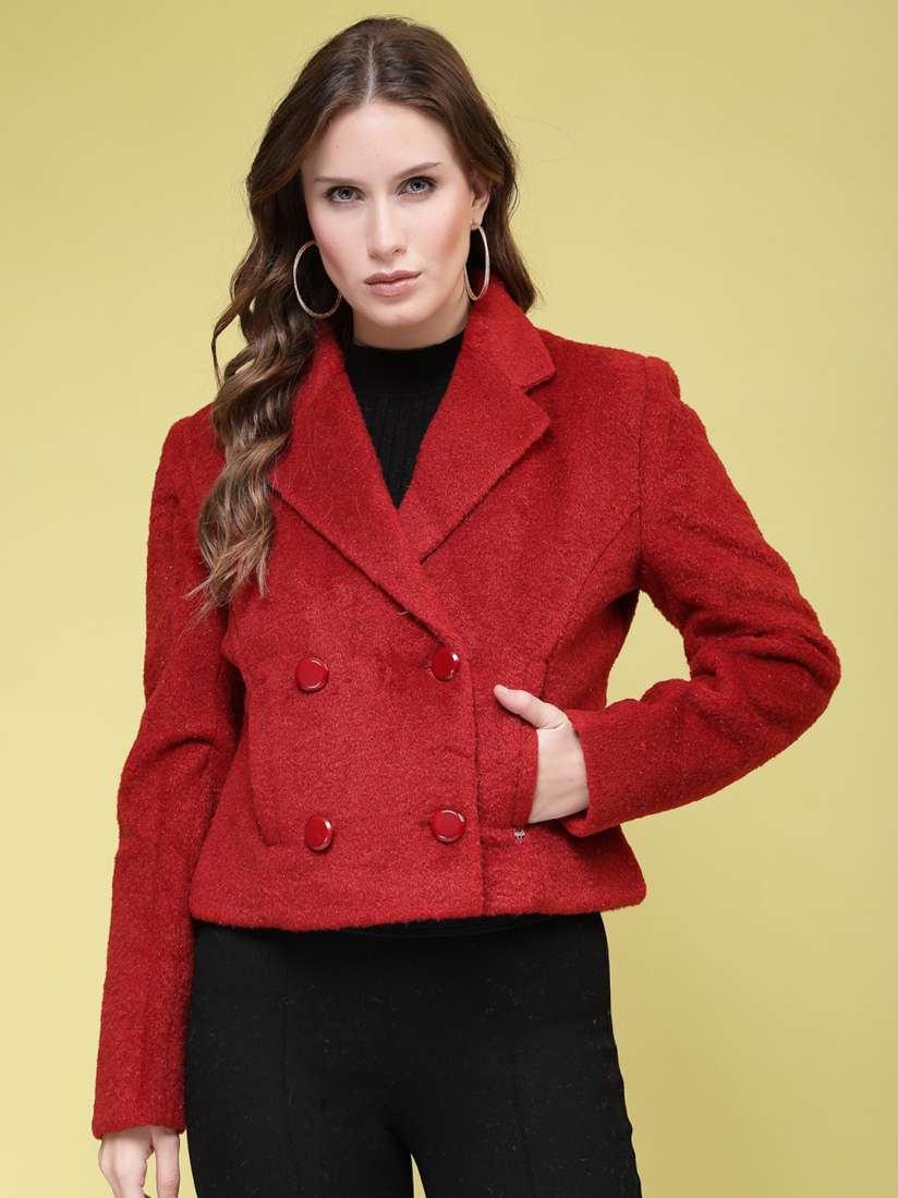 Maroon peacoat women's hotsell