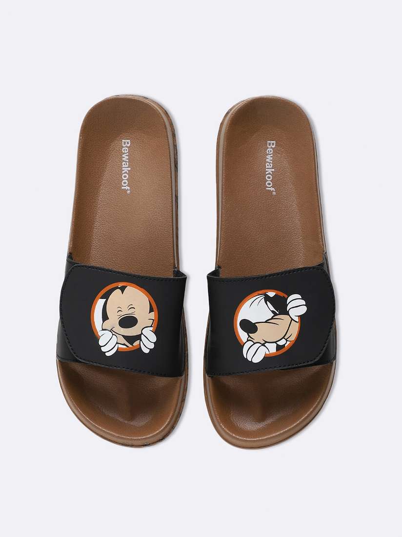 Myntra Flip Flop Bewakoof Bewakoof Women Brown Black Mickey Mouse
