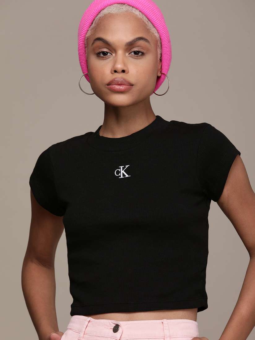 Buy Calvin Klein Jeans Women Black Printed T shirt Tshirts for Women 16498772 Myntra