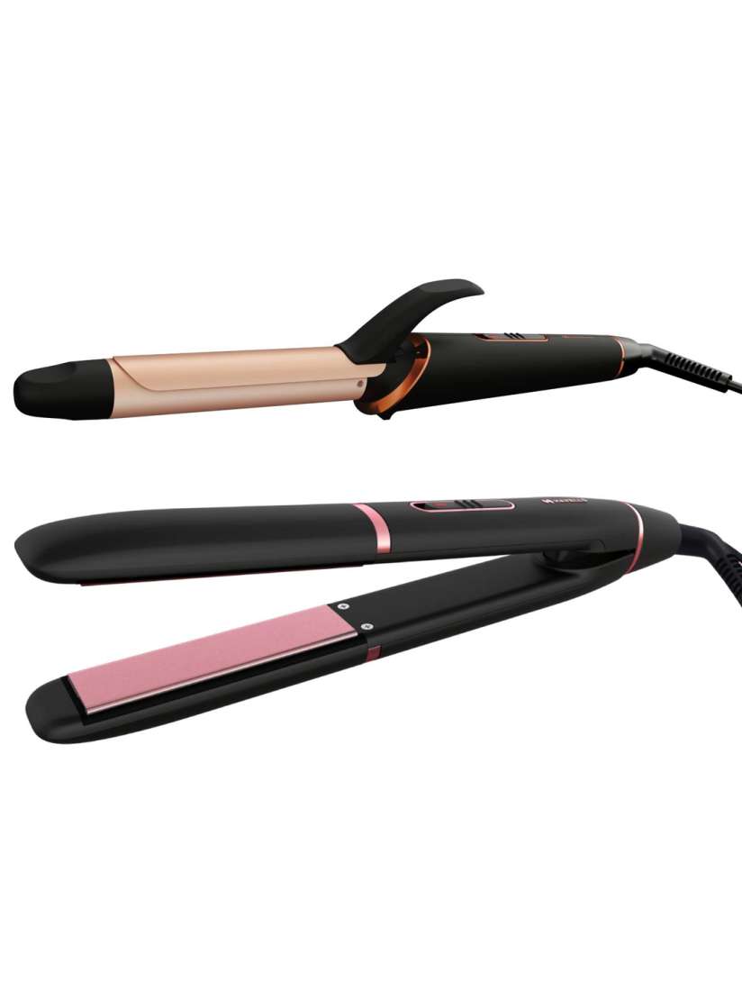 Buy Havells Set of 2 Black Pink HC4055 Hair Curler Straightener Multi Styler for Men 16499658 Myntra