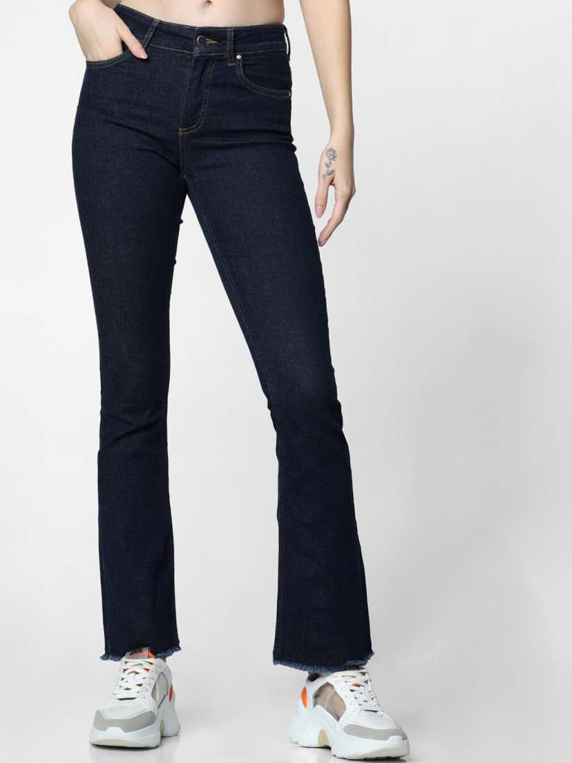 Buy ONLY Women Navy Blue Flared Jeans Jeans for Women 16503586 Myntra