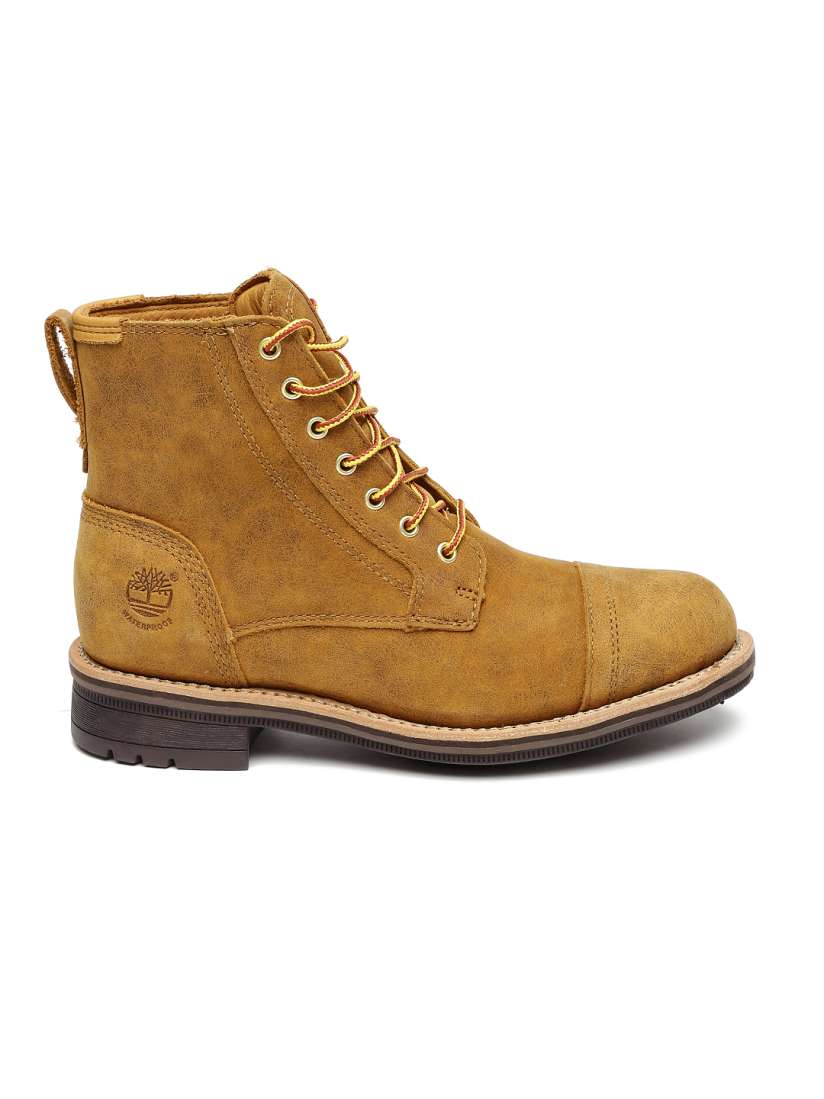 Buy Timberland Men Tan Brown Leather Willoughby High Top Flat Boots Boots for Men 1650571 Myntra