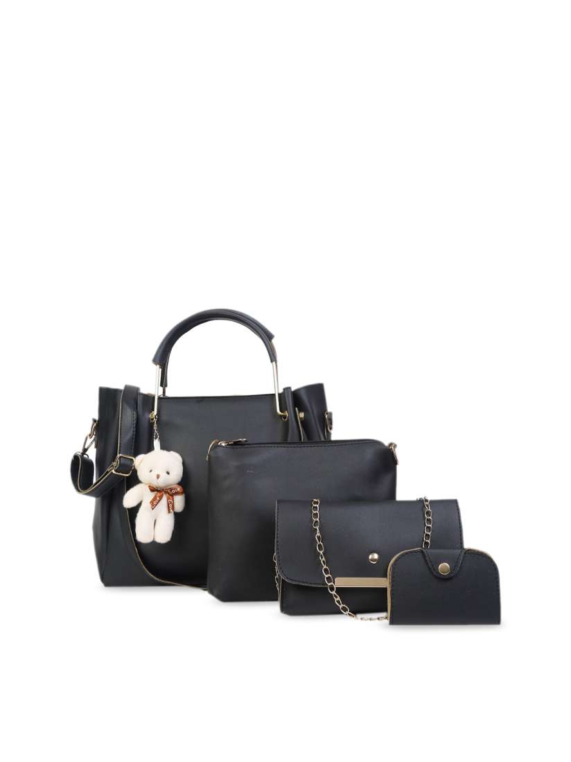 Black handbag myntra best sale