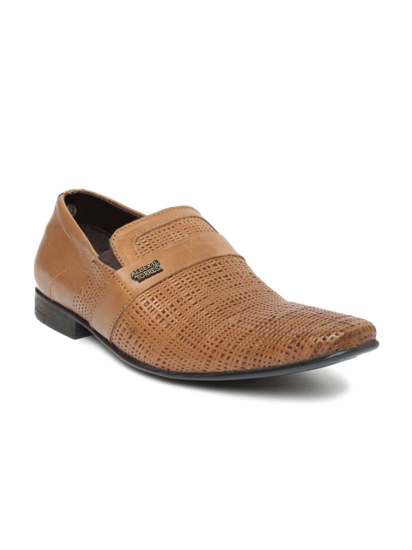 Buy Alberto Torresi Men Tan Brown Leather Formal Slip On Shoes Formal Shoes for Men 1653024 Myntra