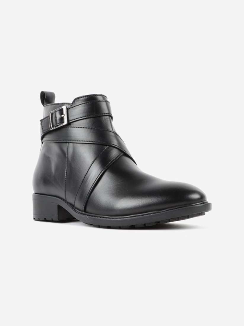 Buy Carlton London Women Black Flat Boots Boots for Women 16536916 Myntra