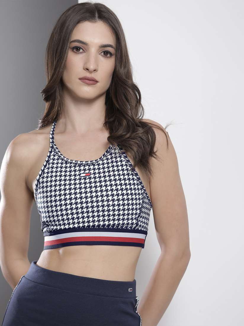 Navy blue tommy hilfiger crop top online