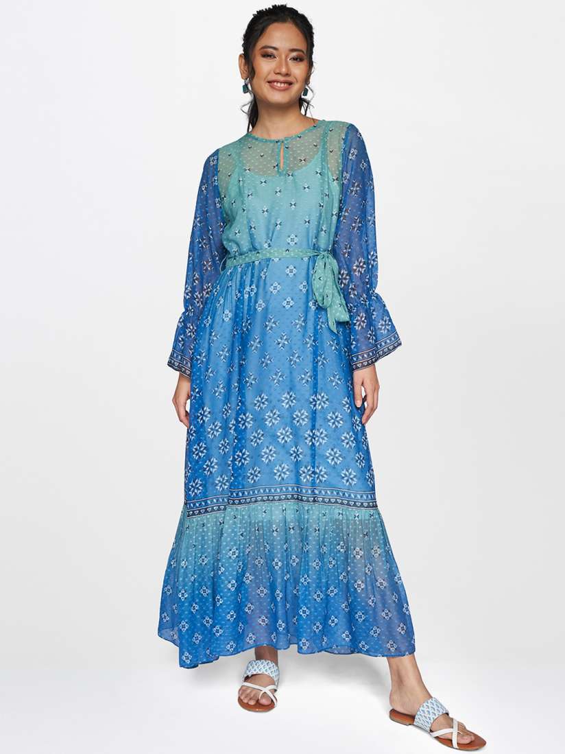 Global desi green maxi dress 2025