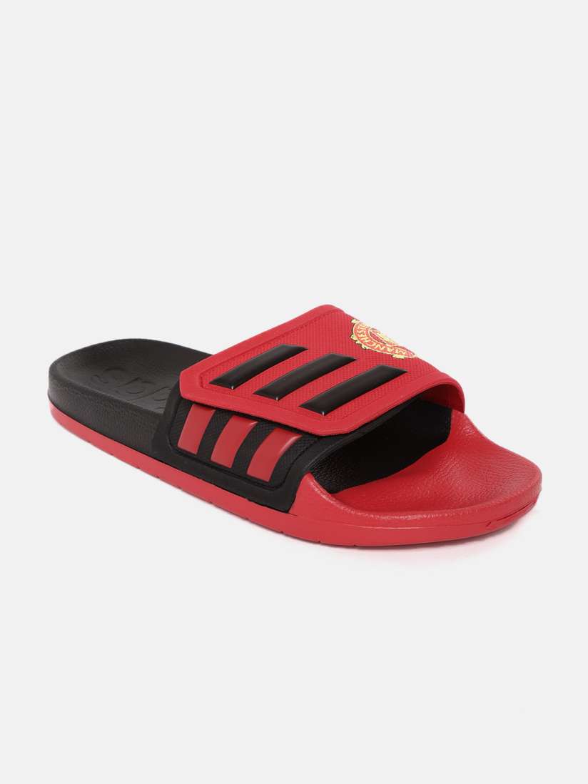 Adidas slippers red and black sales