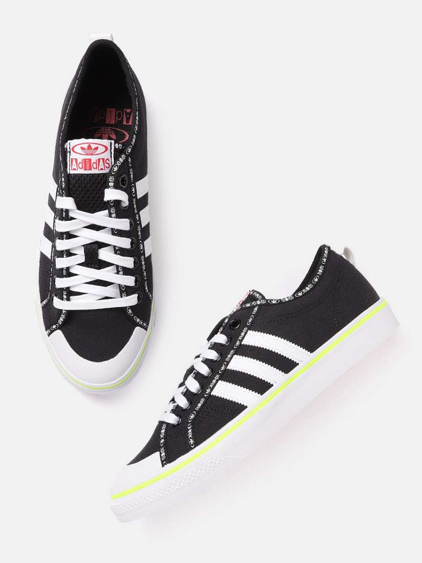 Buy ADIDAS Originals Men Black White Solid Nizza Sneakers Casual Shoes for Men 16558296 Myntra