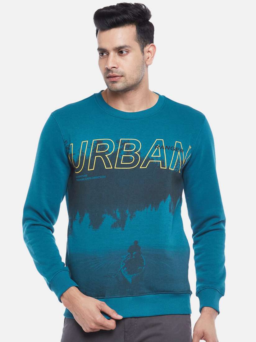 Buy Urban Ranger by pantaloons Men Teal Printed Sweatshirt Sweatshirts for Men 16558612 Myntra