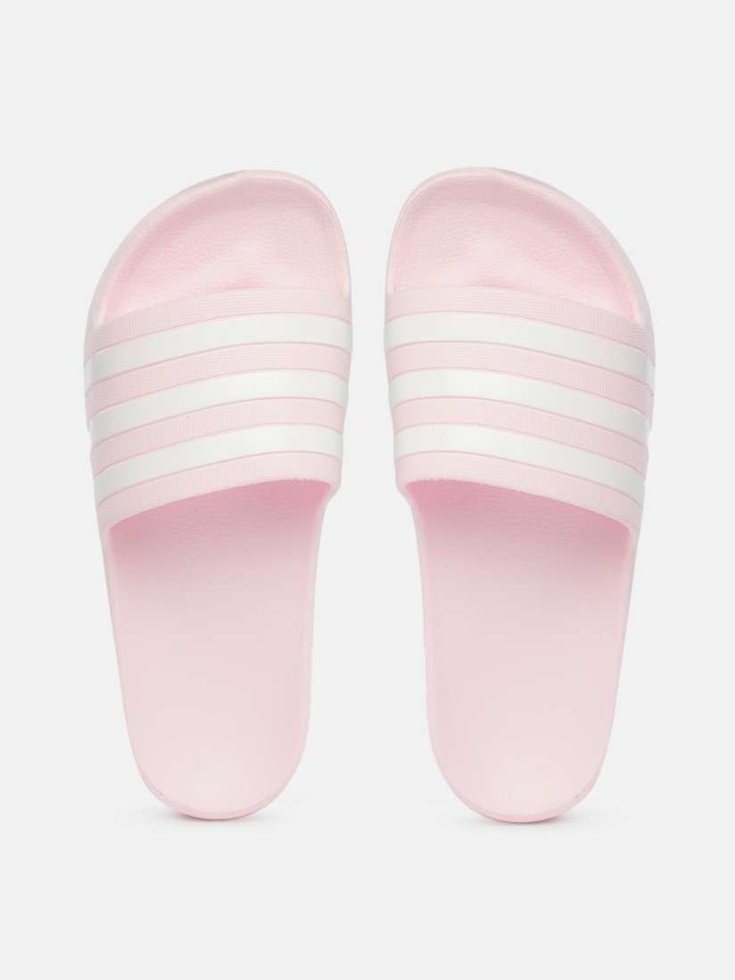 Buy ADIDAS Women Pink White Striped Adilette Aqua Sliders Flip Flops for Women 16558728 Myntra