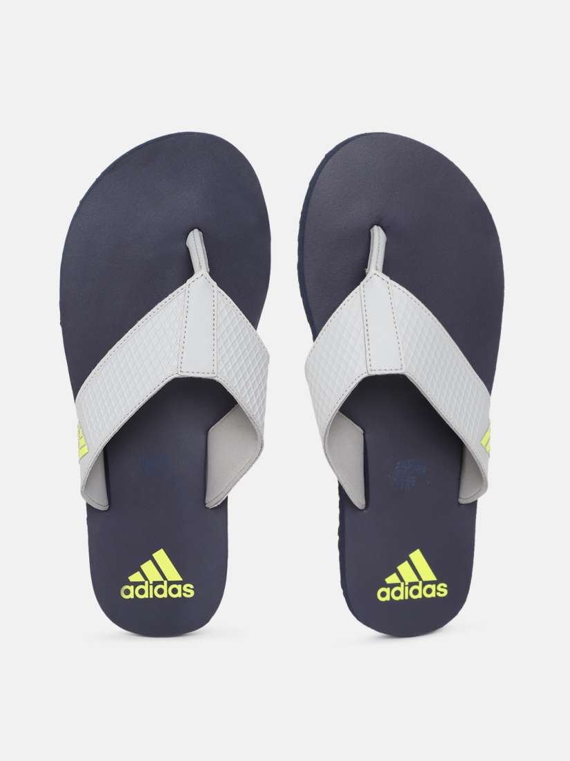 Buy ADIDAS Men Grey Navy Blue Self Checked Thong Flip Flops Flip Flops for Men 16558762 Myntra