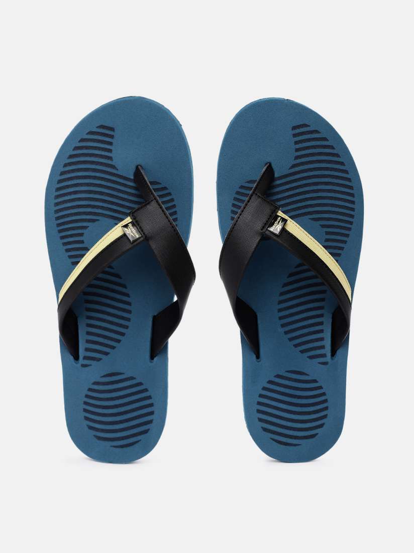 Buy Reebok Men Black Teal Blue Striped Thong Flip Flops Flip Flops for Men 16559920 Myntra