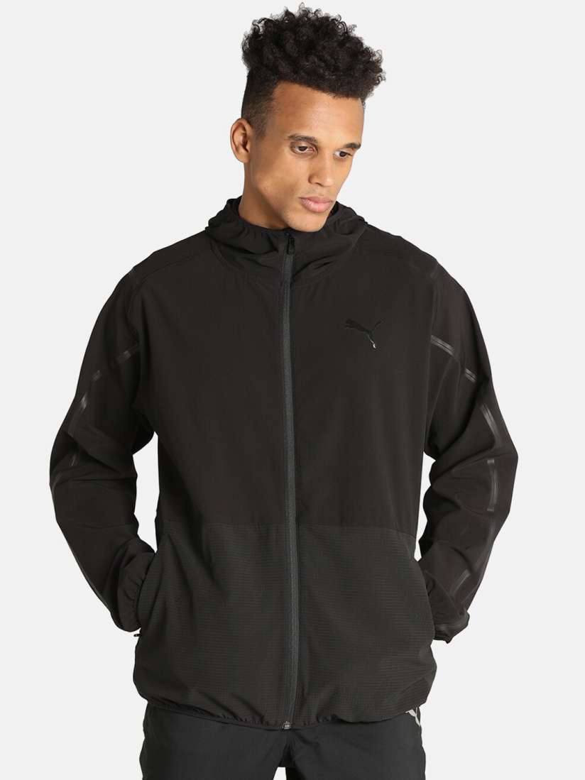 Buy Puma Men Black Vent Woven Hooded Ultra Training or Gym Sporty Track Jacket Jackets for Men 16564934 Myntra