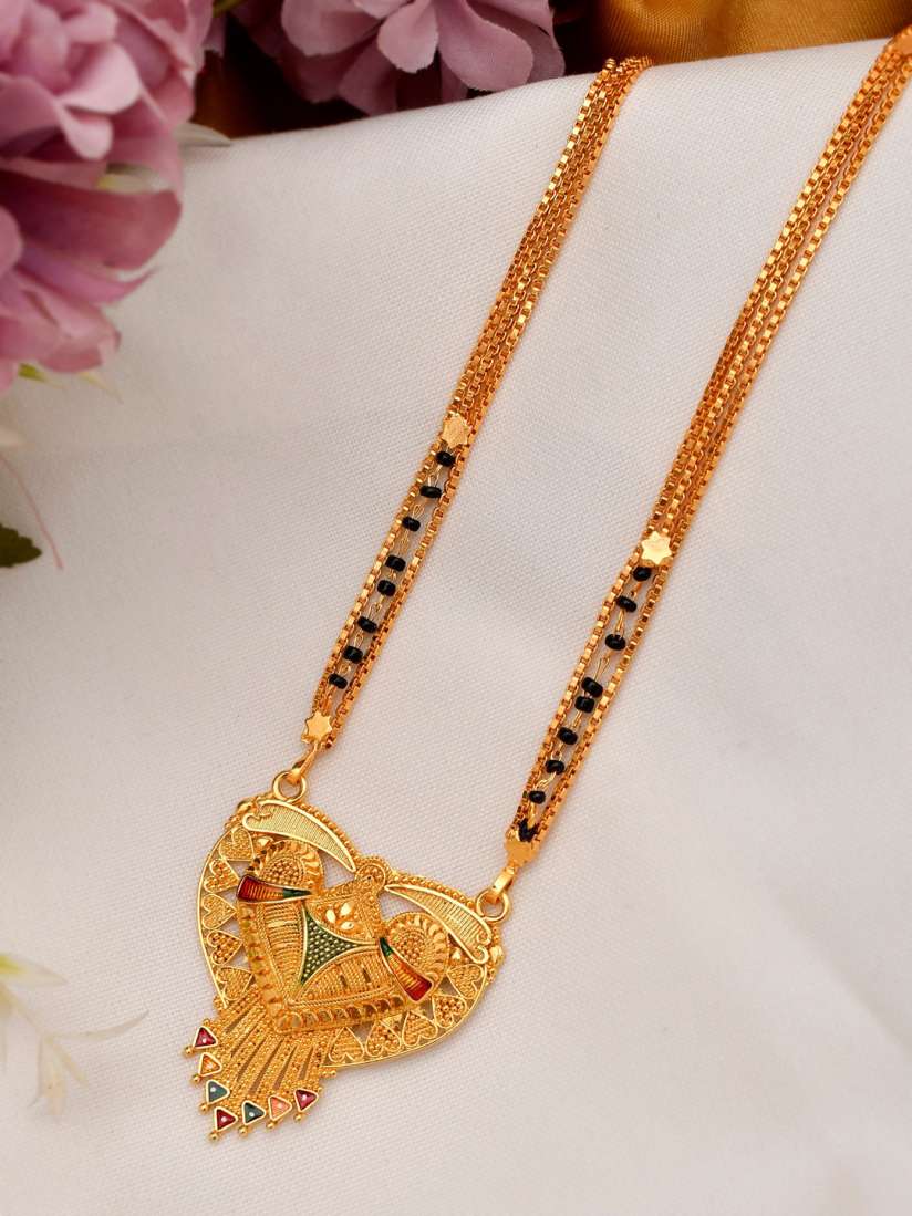 Long mangalsutra gold plated store