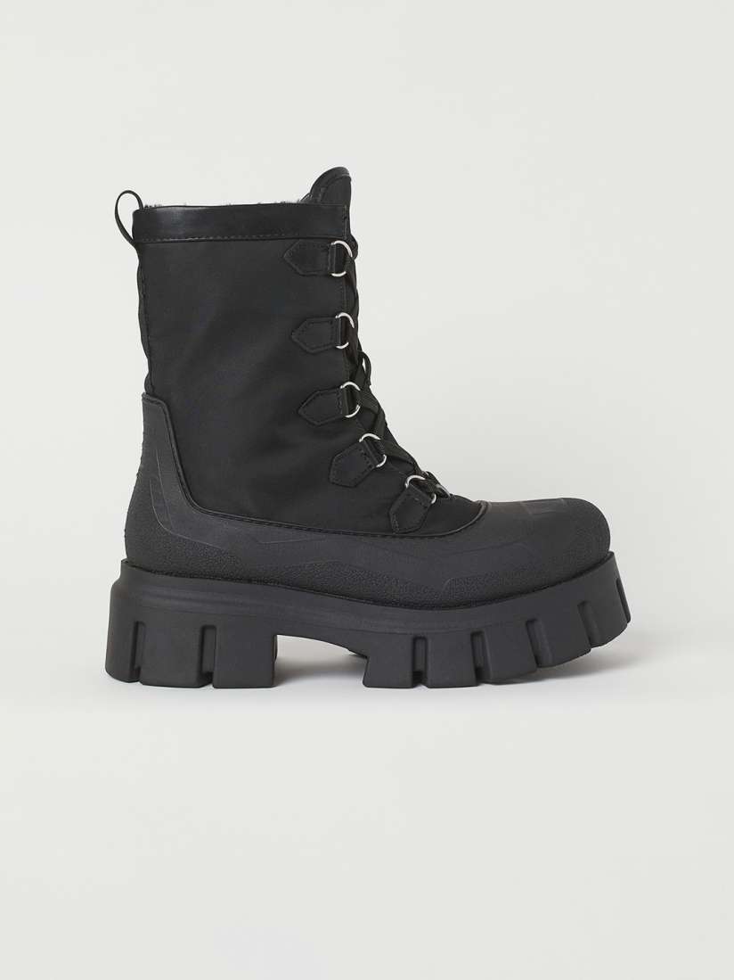 H&m black combat boots online