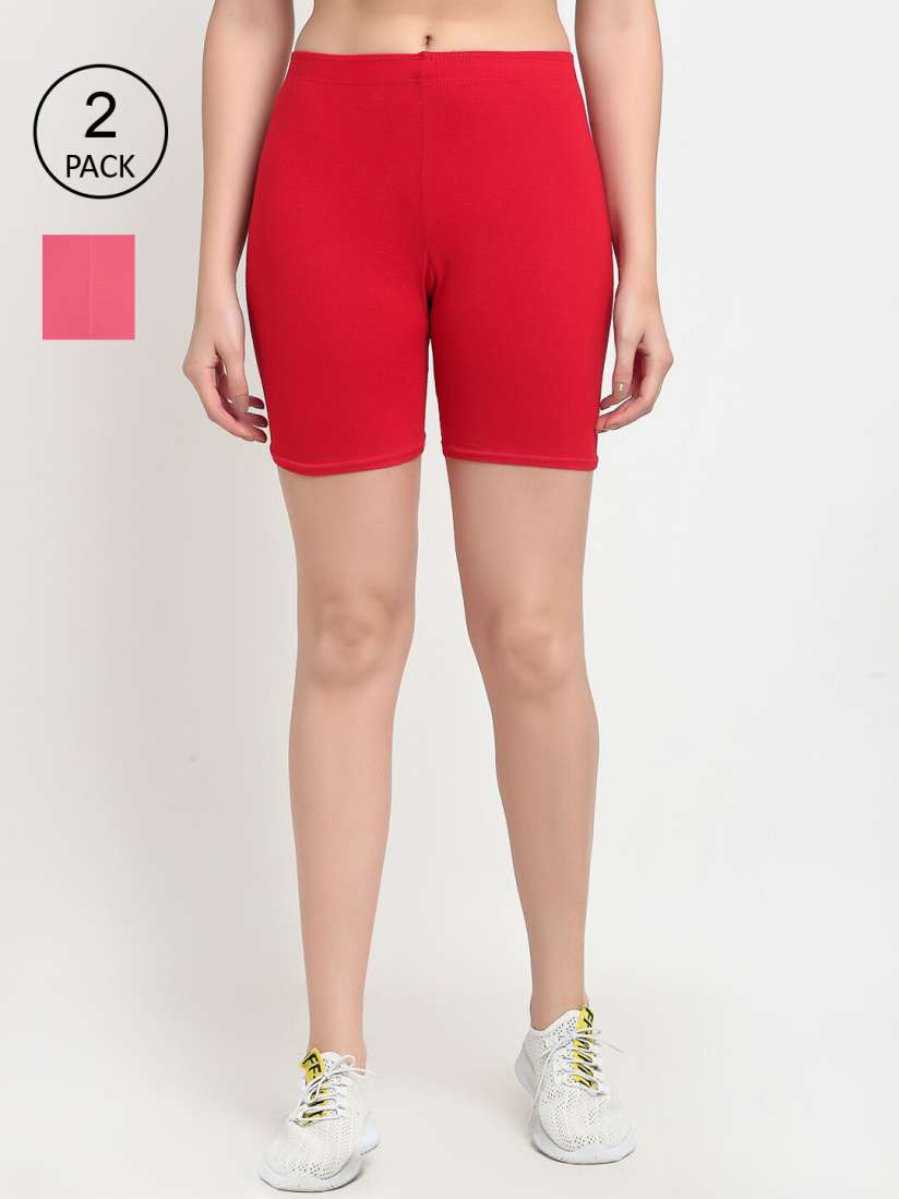 Buy GRACIT Women Red Biker Shorts Shorts for Women 16587130 Myntra
