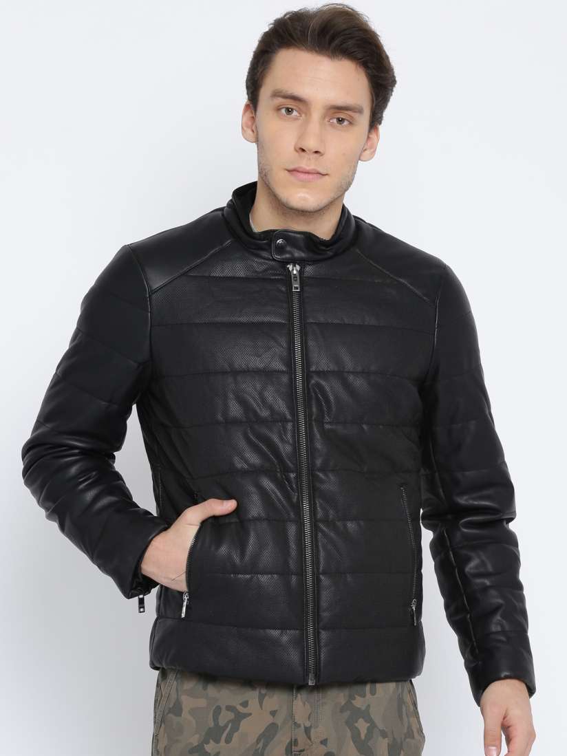 Buy Celio Men Black Solid Quilted Jacket Jackets for Men 1659447 Myntra
